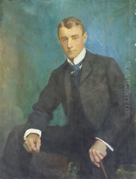 Portrait Of A Young Gentleman (josslyn Or Mordaunt Gore-booth Of Lissadell, Co. Sligo?) Oil Painting by Sarah Henrietta Purser