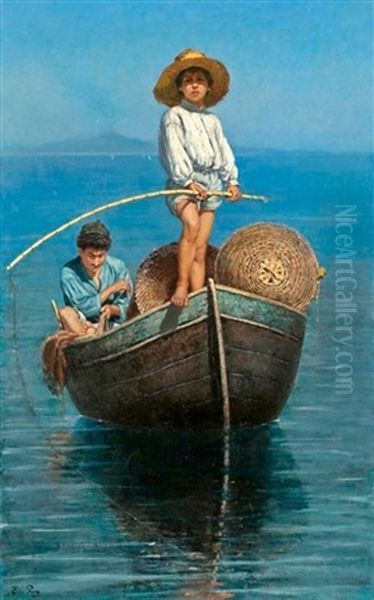 Jeune Pecheur Italien Oil Painting by Edmond Jean de Pury