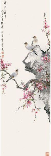 Flowers And Birds Oil Painting by Yan Bolong