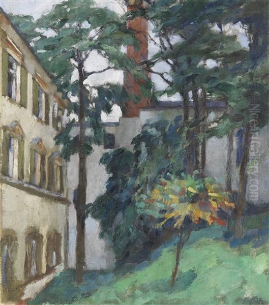 Schlosshof Oil Painting by Leo Putz