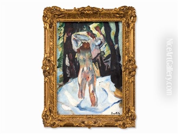 Aktstudie Zu Den Badenden Iv Oil Painting by Leo Putz