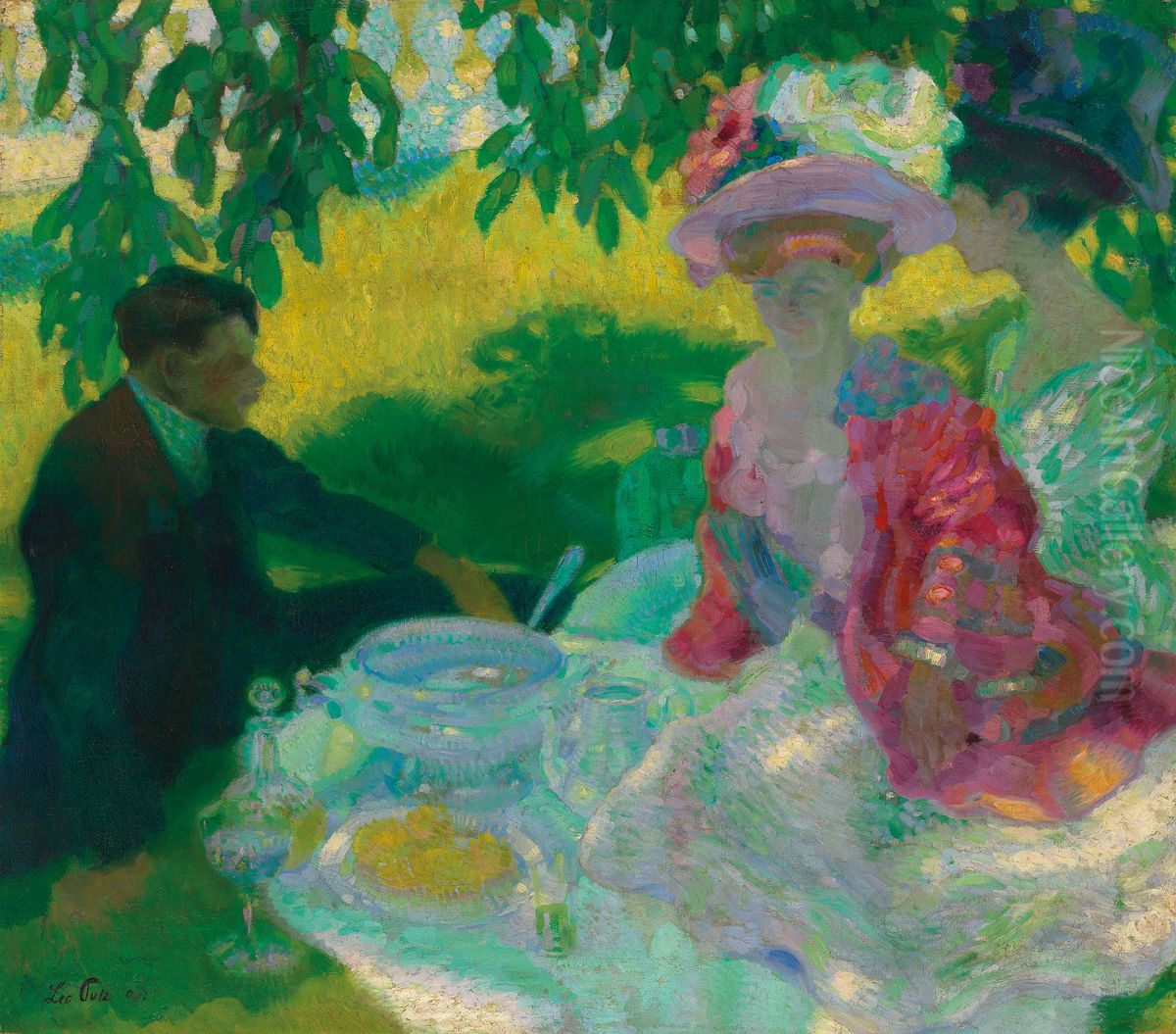 The Picnic Oil Painting by Leo Putz