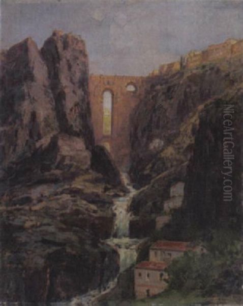 Ronda In Andalusien Oil Painting by Heinrich Putzhofen-Esters