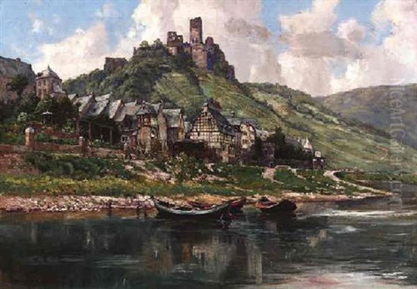 Beilstein An Der Mosel Oil Painting by Paul Puetzhofen-Hambuechen