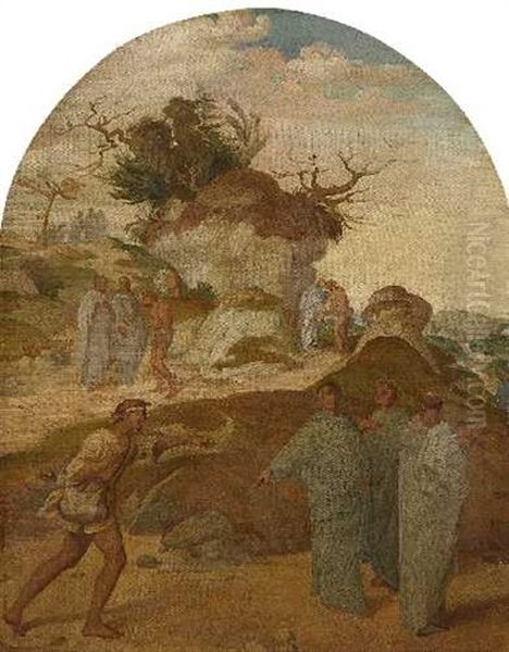 Biblische Szene (study?) Oil Painting by Pierre Puvis de Chavannes