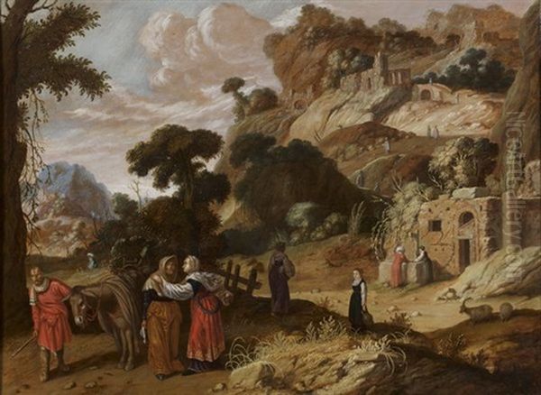 Ruth Et Naomi Oil Painting by Jacob Symonsz Pynas