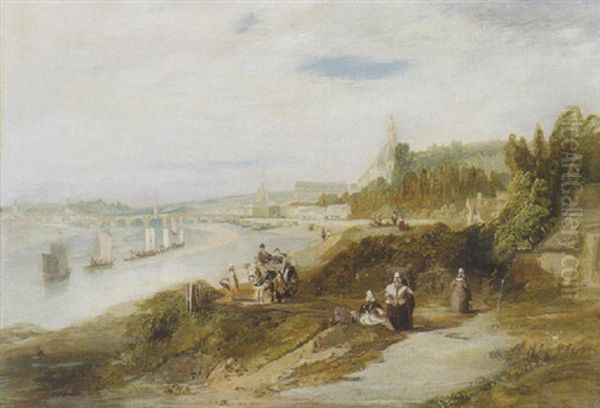 A View Of Rouen Oil Painting by James Baker Pyne