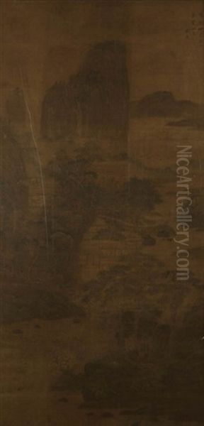 A Chinese Painting Of Landscape Oil Painting by Qian Gu