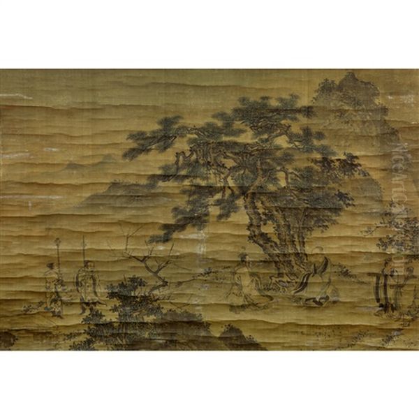 Rong Wang Taigong Looking For Military Oil Painting by Qian Gu