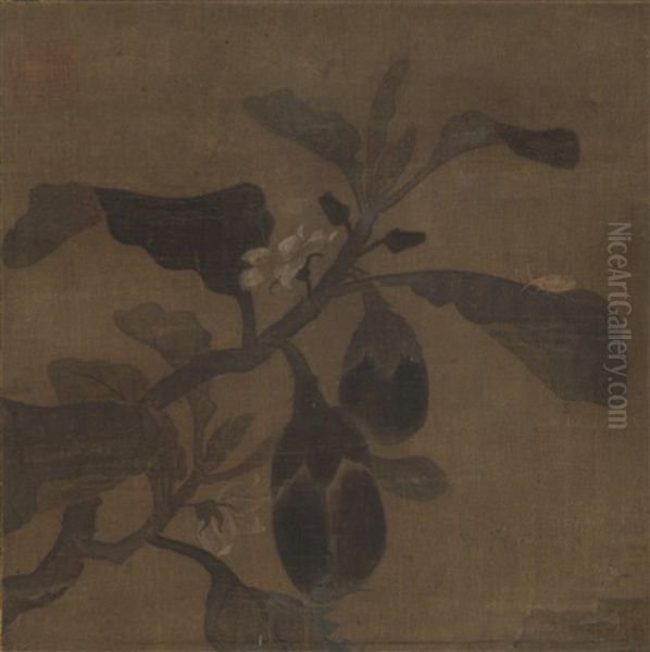 Eggplants Oil Painting by  Qian Xuan