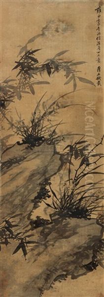 Orchid And Bamboo Oil Painting by  Qian Zai