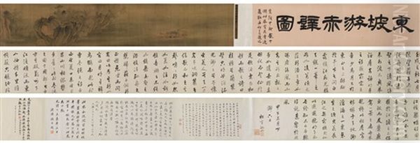 Excursion To Red Cliff Oil Painting by Qiu Ying