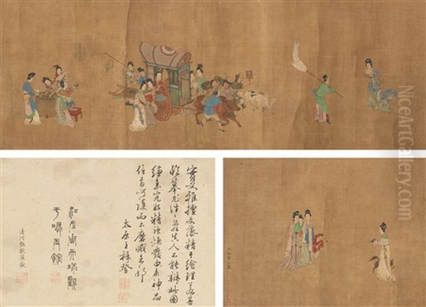 Maiden (3 Works) Oil Painting by Qiu Ying