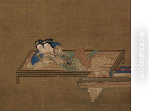 Ladies Oil Painting by Qiu Ying