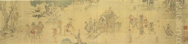 Scenes From The Life Of Confucius (4 Works) Oil Painting by Qiu Ying