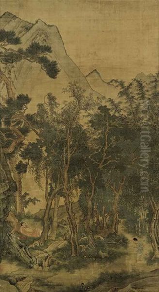 Summer Time In The Mountain Oil Painting by Qiu Ying