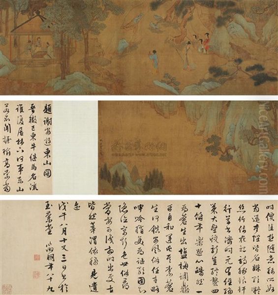 Character And Landscape Oil Painting by Qiu Ying