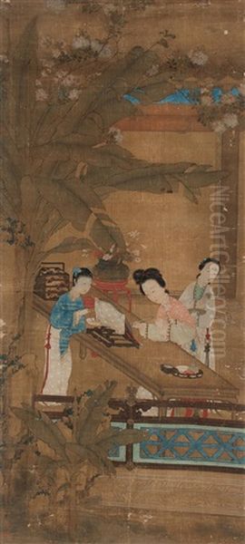 Figure Oil Painting by Qiu Ying