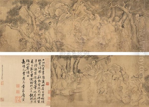 Figures Oil Painting by Qiu Ying