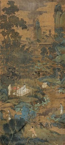 Untitled Oil Painting by Qiu Ying