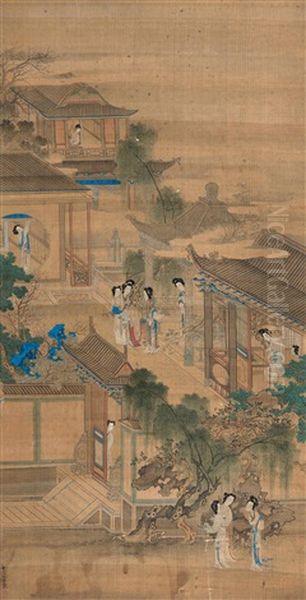 Untitled Oil Painting by Qiu Ying