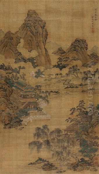 Untitled Oil Painting by Qiu Ying