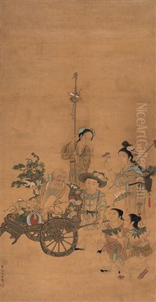 Figure Oil Painting by Qiu Ying