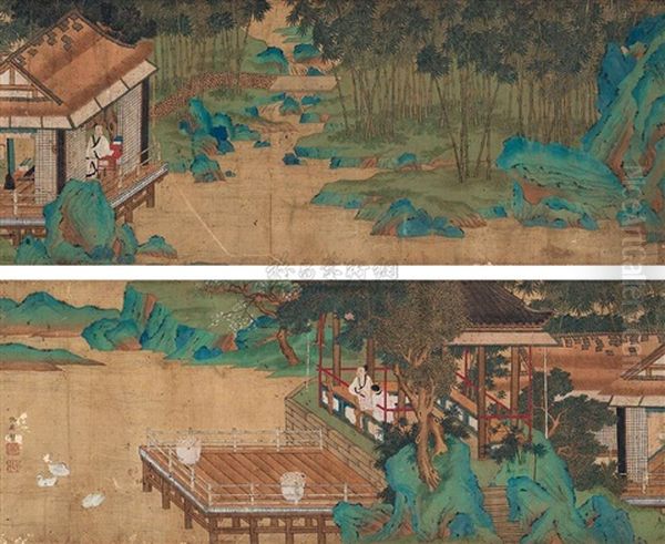 Parting Oil Painting by Qiu Ying