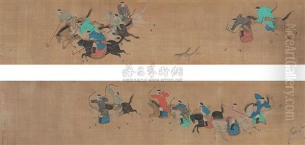 Hunting Oil Painting by Qiu Ying