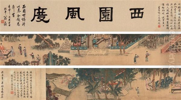 Figure And Landscape Oil Painting by Qiu Ying