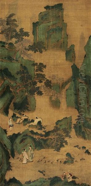 Untitled Oil Painting by Qiu Ying