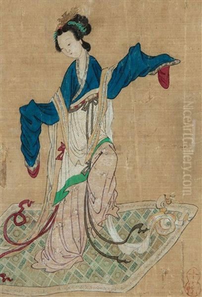 Untitled Oil Painting by Qiu Ying