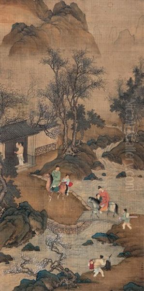 Untitled Oil Painting by Qiu Ying