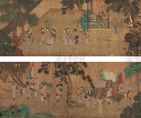 Characters Oil Painting by Qiu Ying