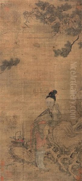 Girl Oil Painting by Qiu Ying