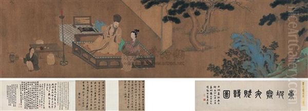 Su Dongpo Wrote Poems In Winter Night Oil Painting by Qiu Ying