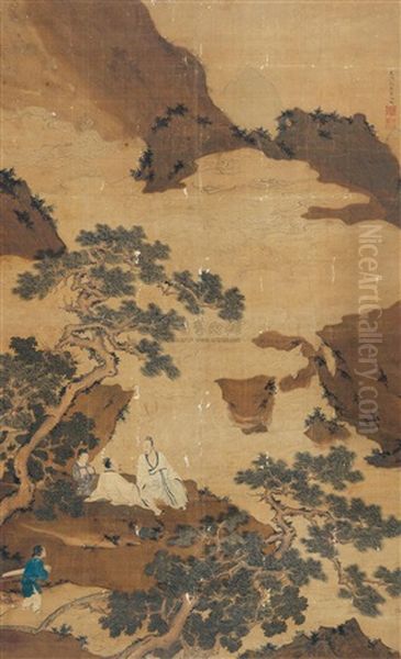 Untitled Oil Painting by Qiu Ying