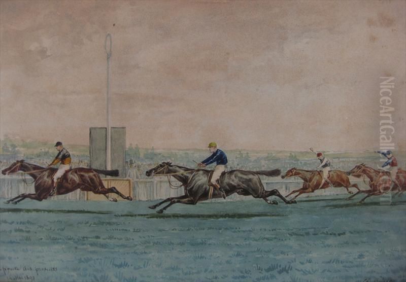 Grand Steeple-chase De Paris Oil Painting by Charles Bombled