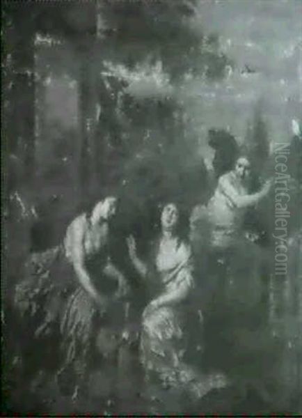 The Daughters Of Cercrops With Ericthonius Oil Painting by Erasmus Quellin