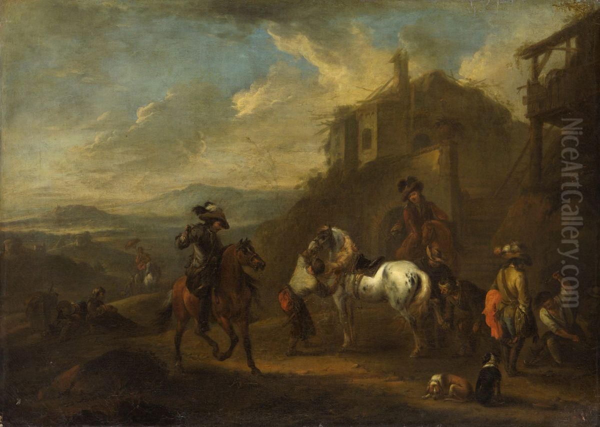Ruckkehr Von Der Jagd Oil Painting by August Querfurt