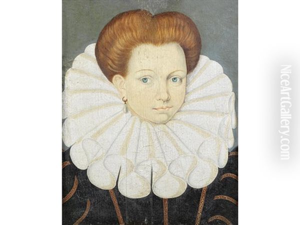 Portrait Of A Lady, Bust-length, With A Large Ruff Oil Painting by Francois, the Elder Quesnel
