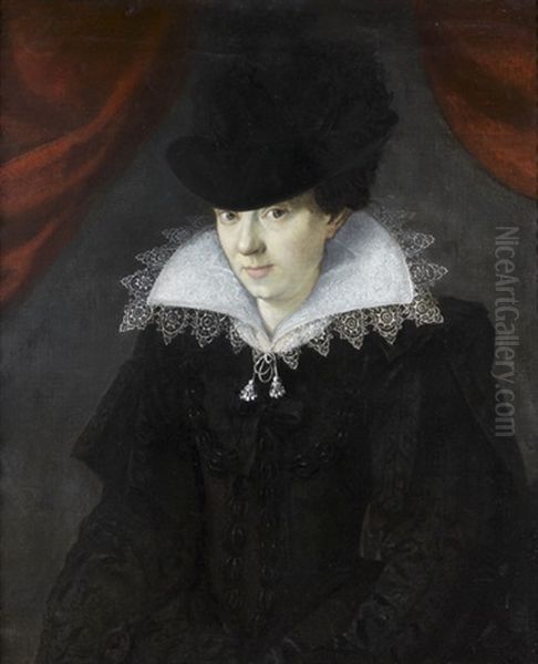 Portrait De Femme A La Collerette Oil Painting by Francois, the Elder Quesnel
