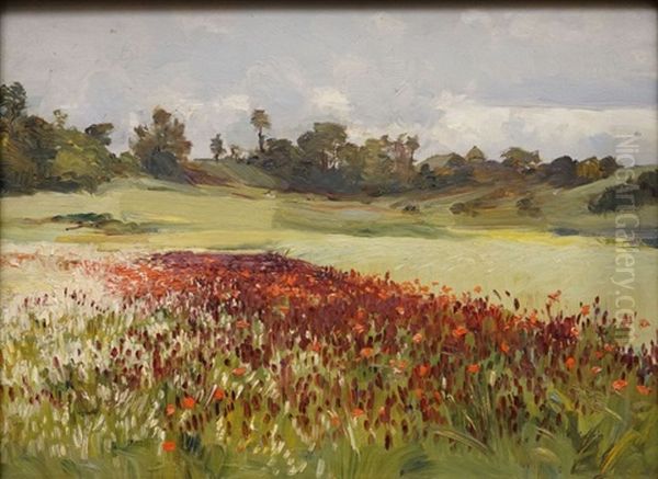 Prairie Aux Coquelicots Oil Painting by Fernand Quignon