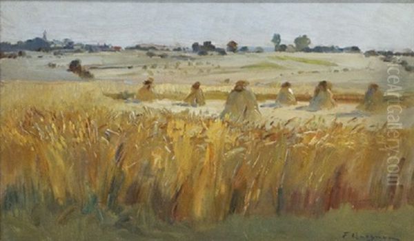 Wheat Fields Oil Painting by Fernand Quignon