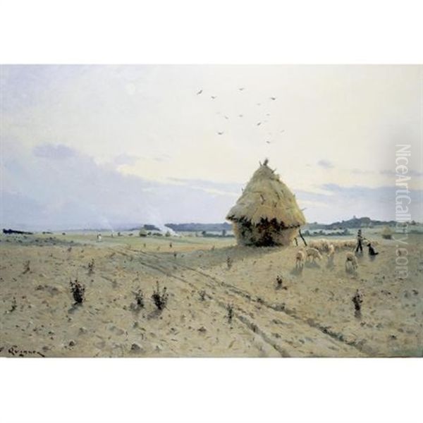 Paysage A La Meule Oil Painting by Fernand Quignon