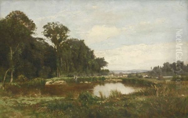 Charles Henri Quinet (french, 1830-1912) Oil Painting by Charles-Henri Quinet