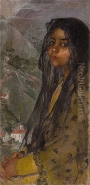 The Lace Mantilla Oil Painting by James Peter Quinn