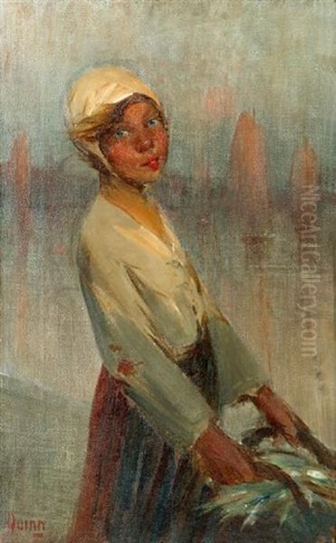 The Young Fisher Girl Oil Painting by James Peter Quinn