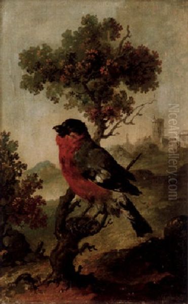 Landskap Med Fagel Pa Gren Oil Painting by Carl Gustaf Quist