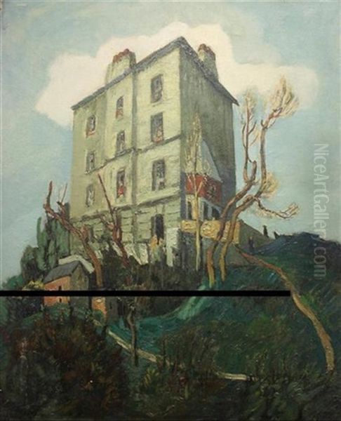 House On The Hill Oil Painting by Alphonse Leon Quizet